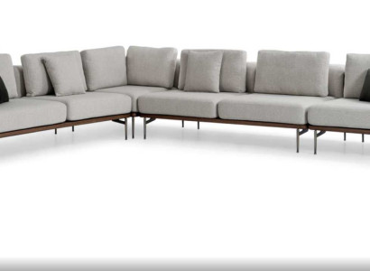 Living room Corner sofa L-shape Wood Modern with Luxury Design Corner suite
